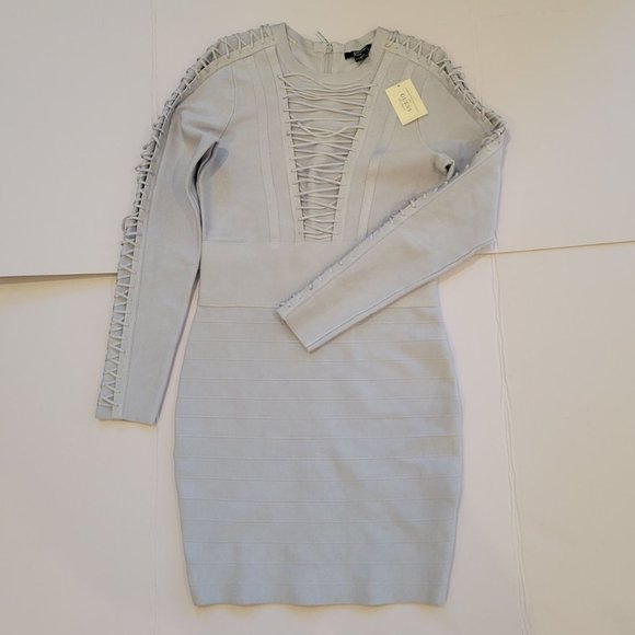 GUESS By Marciano Corset Detail Bandage Dress sz L - Picture 8 of 13